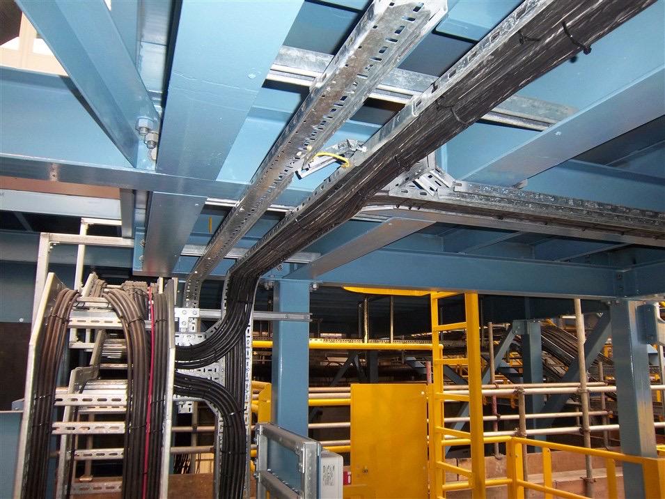 Industrial cable containment work